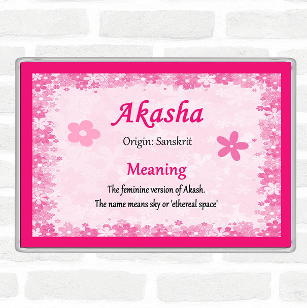 Akasha Name Meaning Jumbo Fridge Magnet Pink