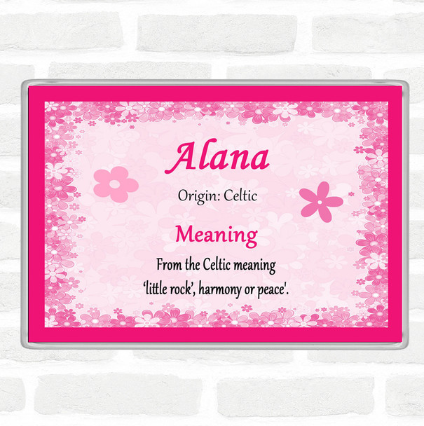 Alana Name Meaning Jumbo Fridge Magnet Pink