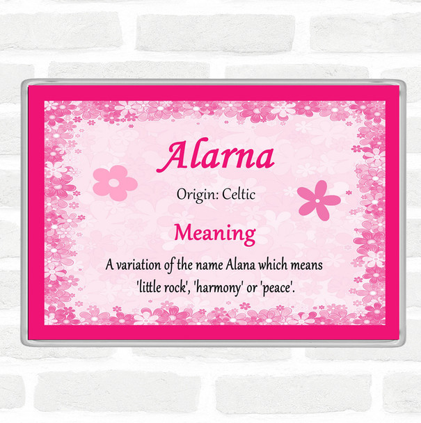 Alarna Name Meaning Jumbo Fridge Magnet Pink