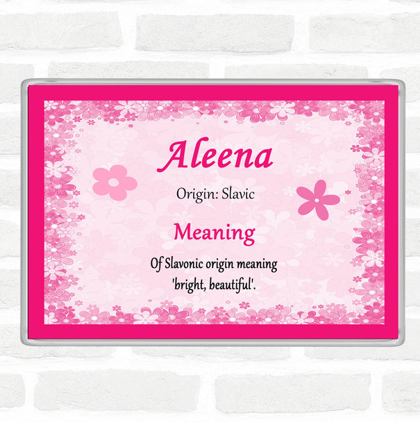 Aleena Name Meaning Jumbo Fridge Magnet Pink