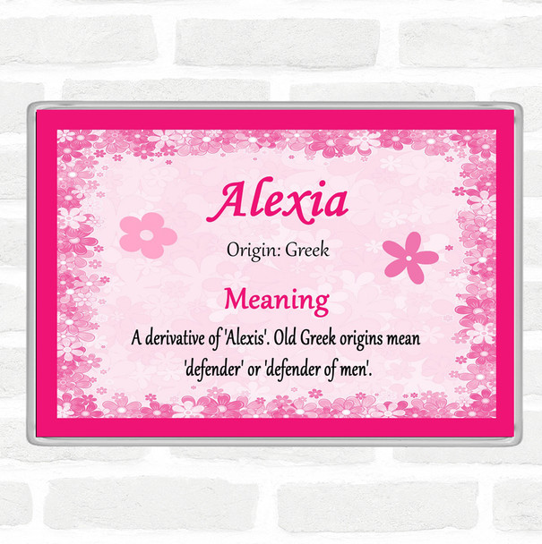 Alexia Name Meaning Jumbo Fridge Magnet Pink