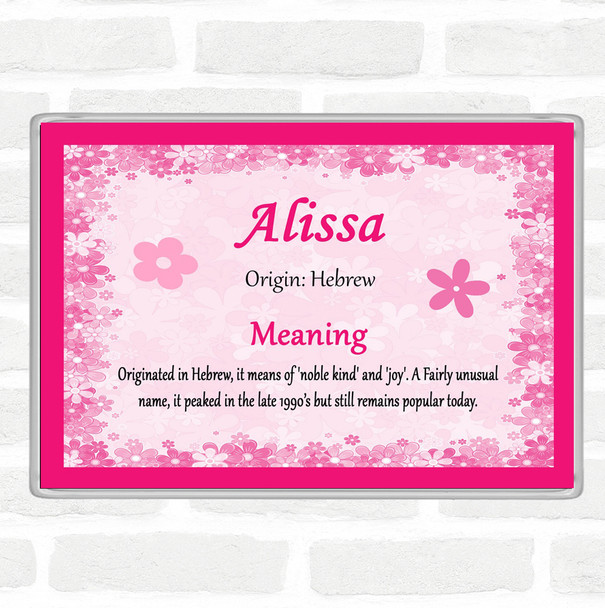 Alissa Name Meaning Jumbo Fridge Magnet Pink