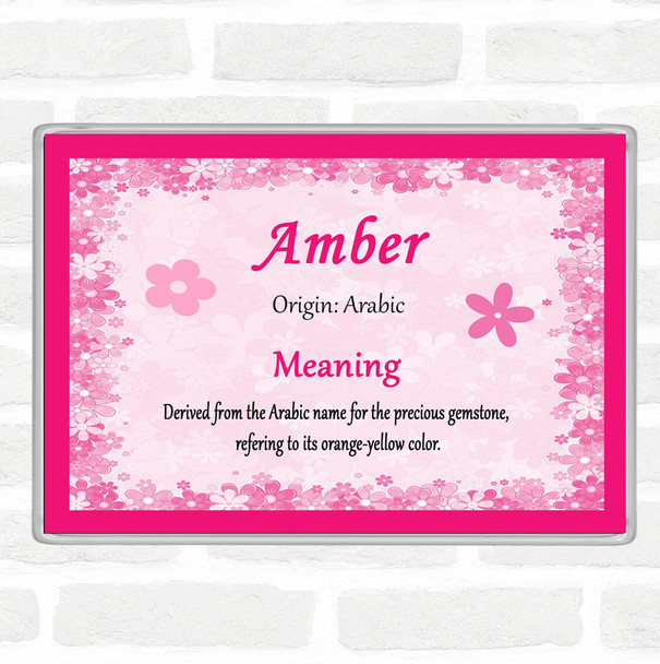 Amber Name Meaning Jumbo Fridge Magnet Pink