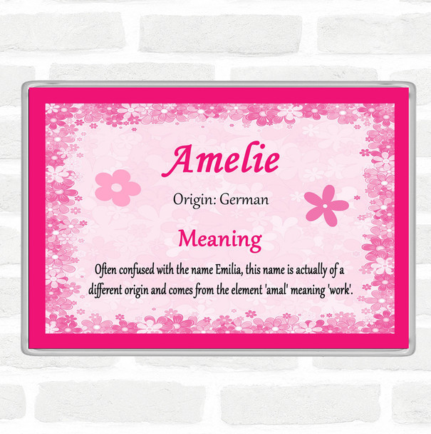 Amelie Name Meaning Jumbo Fridge Magnet Pink