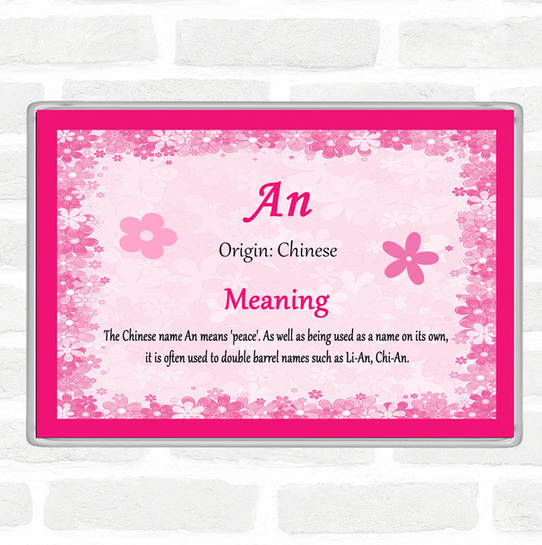 An Name Meaning Jumbo Fridge Magnet Pink