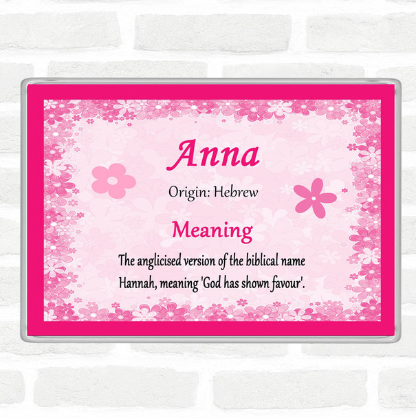 Anna Name Meaning Jumbo Fridge Magnet Pink