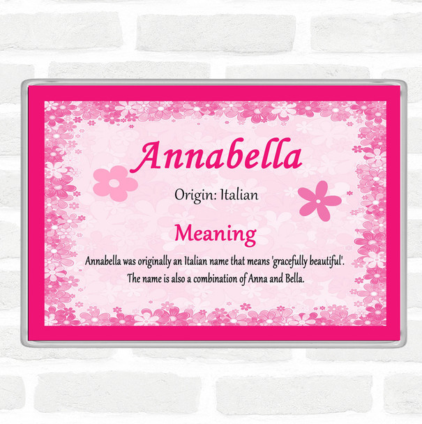 Annabella Name Meaning Jumbo Fridge Magnet Pink