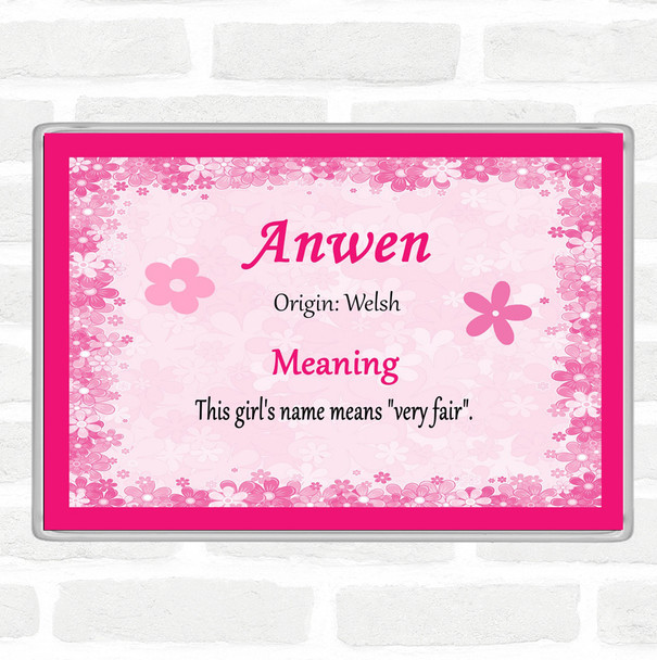Anwen Name Meaning Jumbo Fridge Magnet Pink