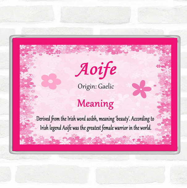 Aoife Name Meaning Jumbo Fridge Magnet Pink