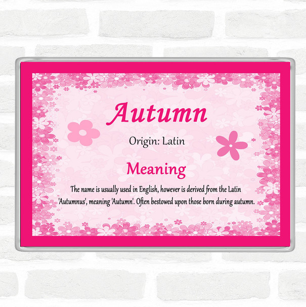 Autumn Name Meaning Jumbo Fridge Magnet Pink