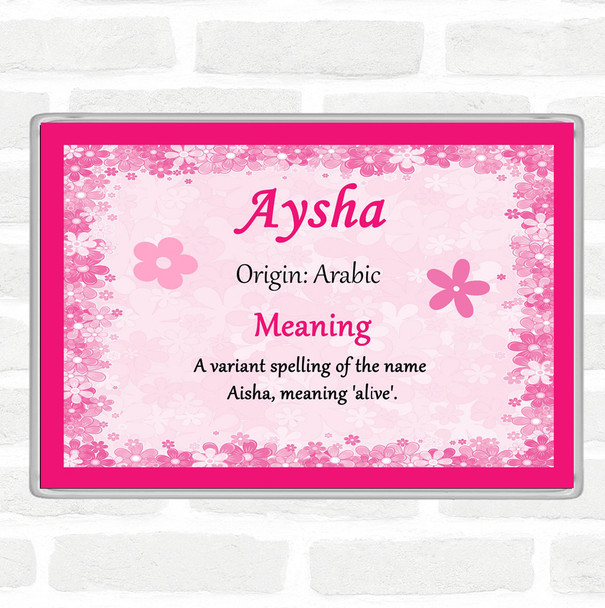 Aysha Name Meaning Jumbo Fridge Magnet Pink