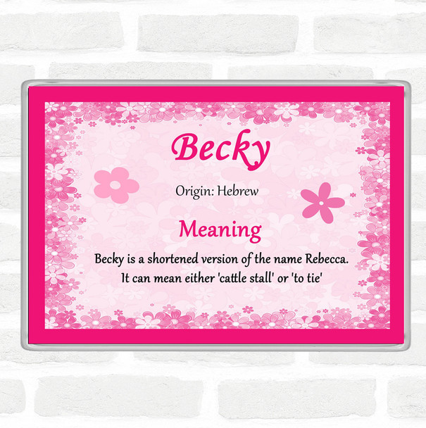 Becky Name Meaning Jumbo Fridge Magnet Pink