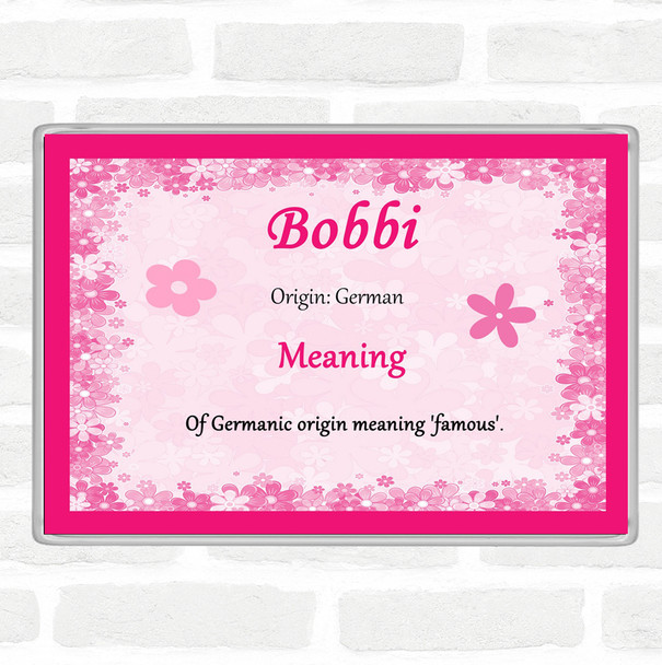 Bobbi Name Meaning Jumbo Fridge Magnet Pink