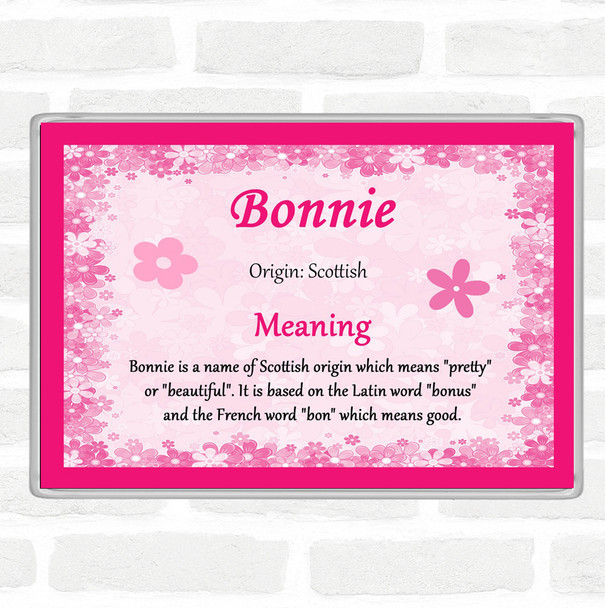 Bonnie Name Meaning Jumbo Fridge Magnet Pink