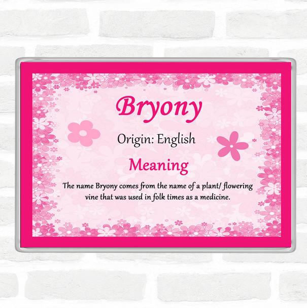 Bryony Name Meaning Jumbo Fridge Magnet Pink