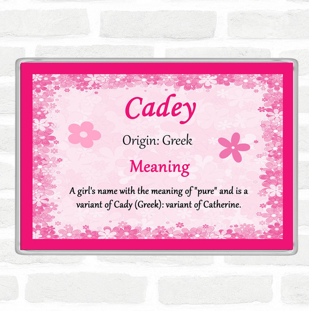 Cadey Name Meaning Jumbo Fridge Magnet Pink