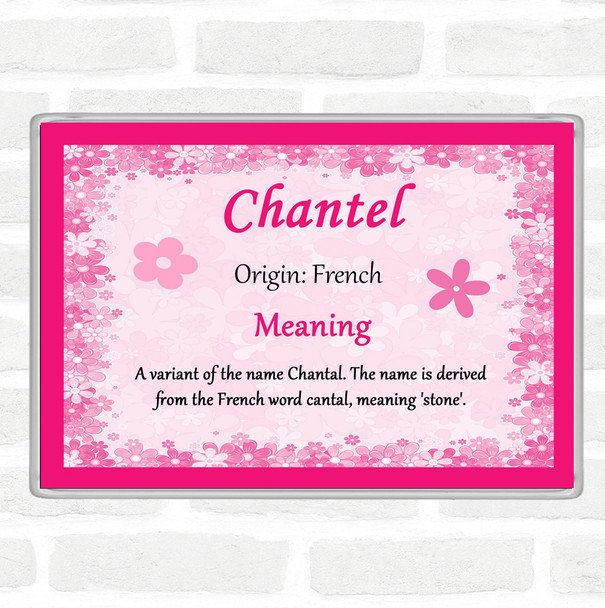 Chantel Name Meaning Jumbo Fridge Magnet Pink