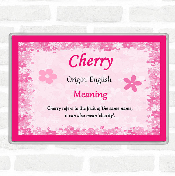 Cherry Name Meaning Jumbo Fridge Magnet Pink