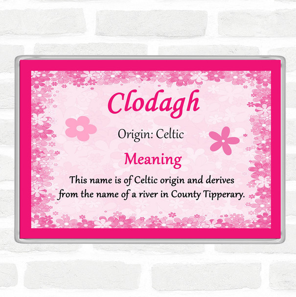 Clodagh Name Meaning Jumbo Fridge Magnet Pink