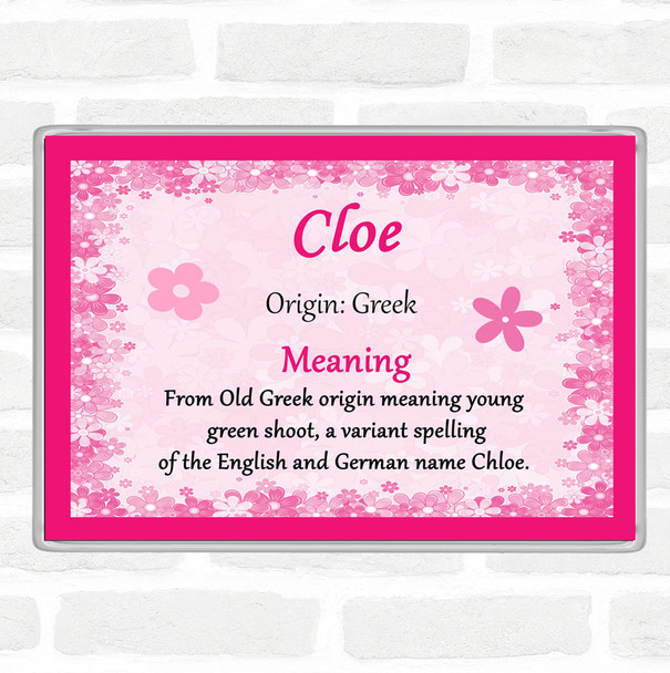 Cloe Name Meaning Jumbo Fridge Magnet Pink