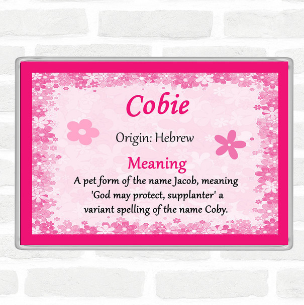 Cobie Name Meaning Jumbo Fridge Magnet Pink