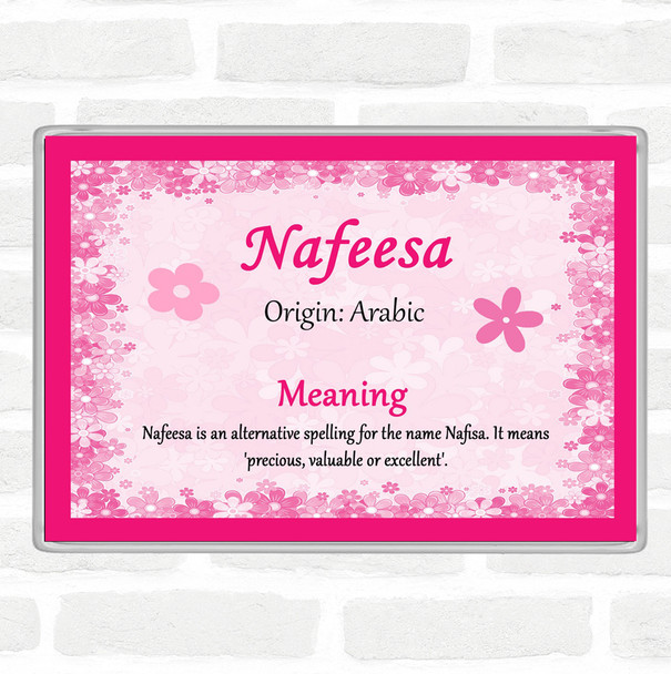 Nafeesa Name Meaning Jumbo Fridge Magnet Pink