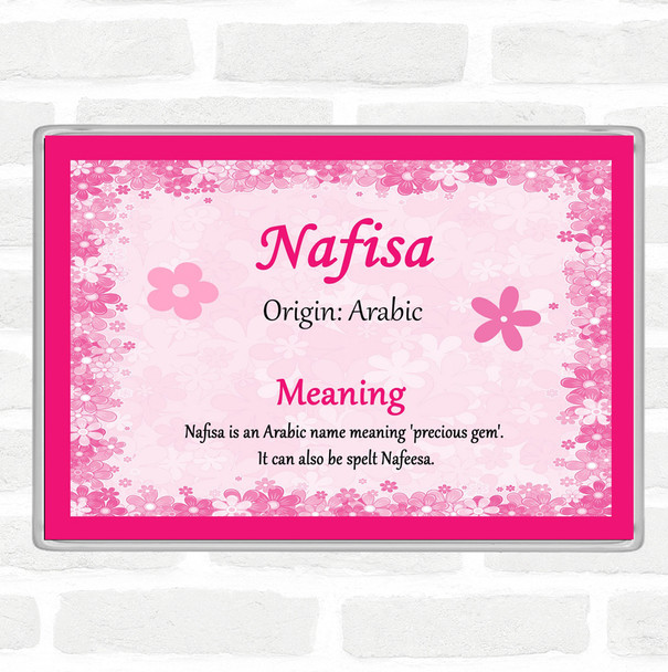 Nafisa Name Meaning Jumbo Fridge Magnet Pink