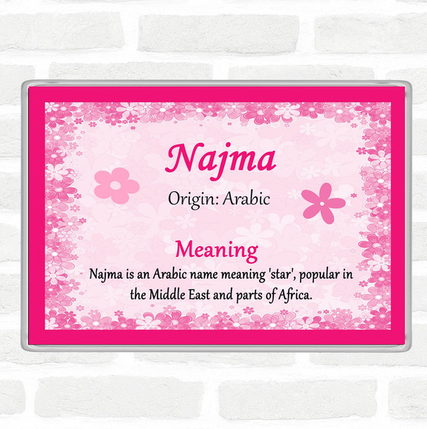 Najma Name Meaning Jumbo Fridge Magnet Pink