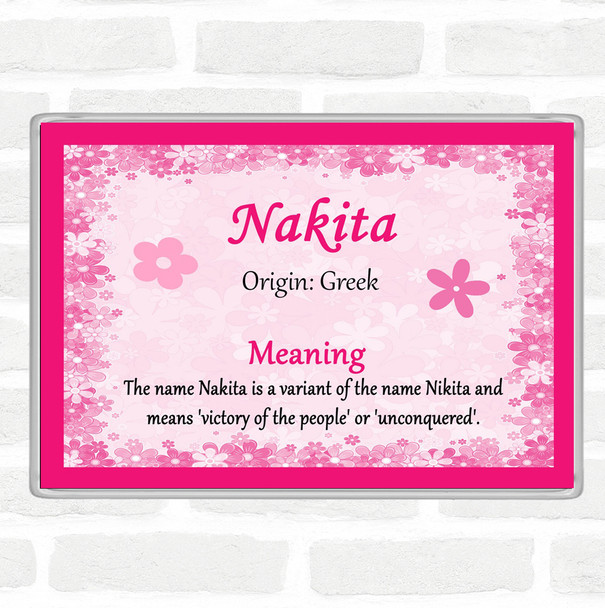 Nakita Name Meaning Jumbo Fridge Magnet Pink