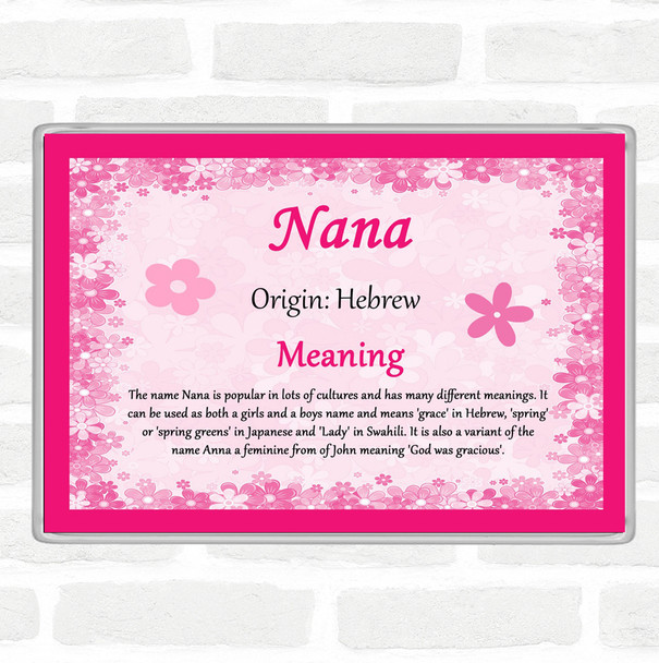 nana Name Meaning Jumbo Fridge Magnet Pink