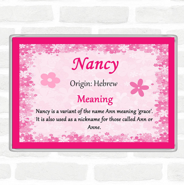 nancy Name Meaning Jumbo Fridge Magnet Pink