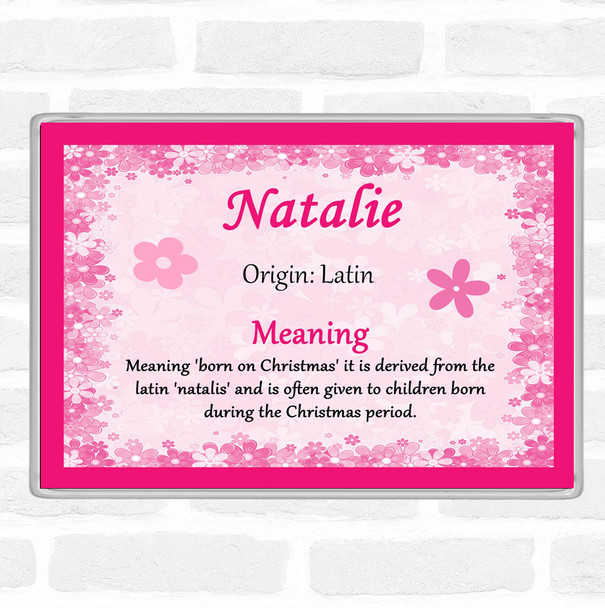 Natalie Name Meaning Jumbo Fridge Magnet Pink