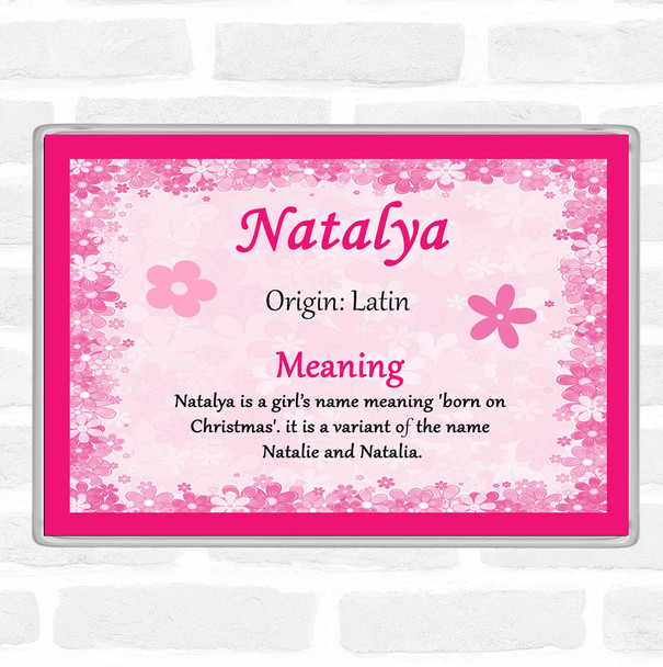 Natalya Name Meaning Jumbo Fridge Magnet Pink