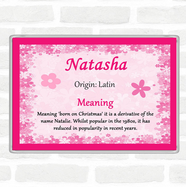 Natasha Name Meaning Jumbo Fridge Magnet Pink