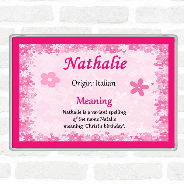 Nathalie Name Meaning Jumbo Fridge Magnet Pink