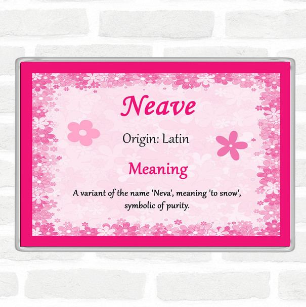 Neave Name Meaning Jumbo Fridge Magnet Pink