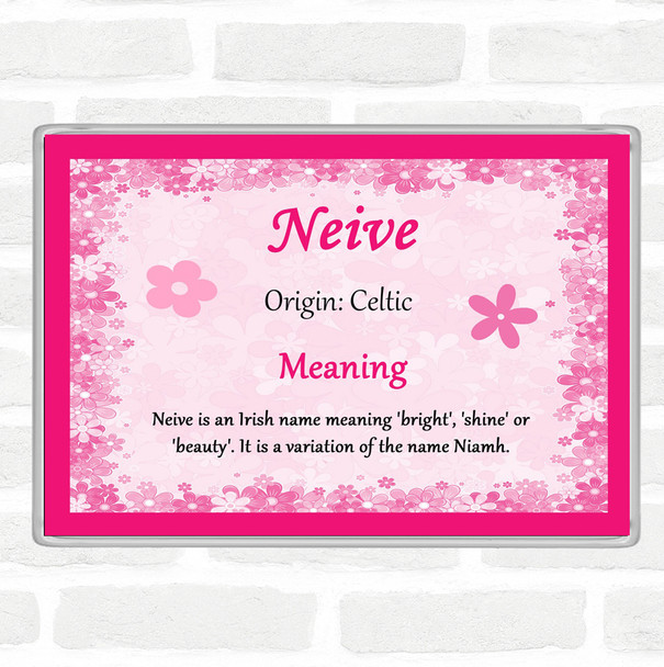 Neive Name Meaning Jumbo Fridge Magnet Pink