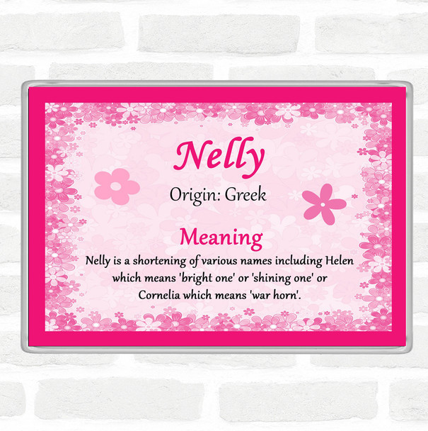 Nelly Name Meaning Jumbo Fridge Magnet Pink