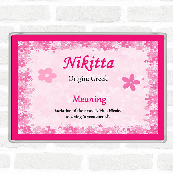 Nikitta Name Meaning Jumbo Fridge Magnet Pink