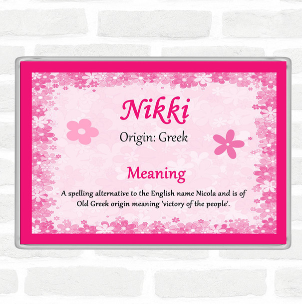 Nikki Name Meaning Jumbo Fridge Magnet Pink