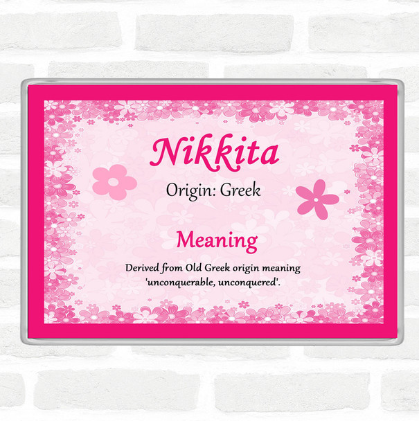 Nikkita Name Meaning Jumbo Fridge Magnet Pink