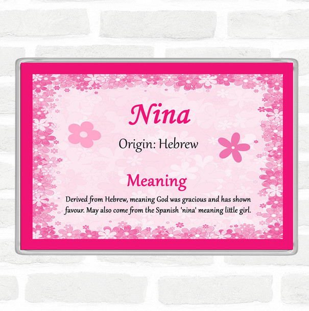 Nina Name Meaning Jumbo Fridge Magnet Pink