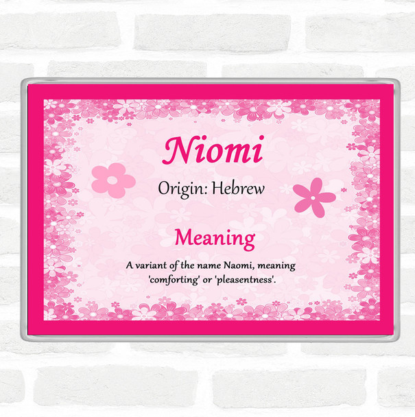 Niomi Name Meaning Jumbo Fridge Magnet Pink
