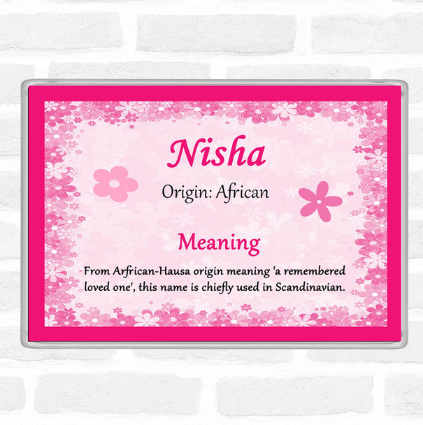 Nisha Name Meaning Jumbo Fridge Magnet Pink