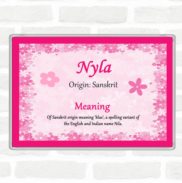 Nyla Name Meaning Jumbo Fridge Magnet Pink
