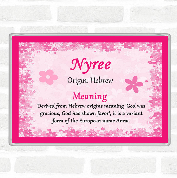 Nyree Name Meaning Jumbo Fridge Magnet Pink