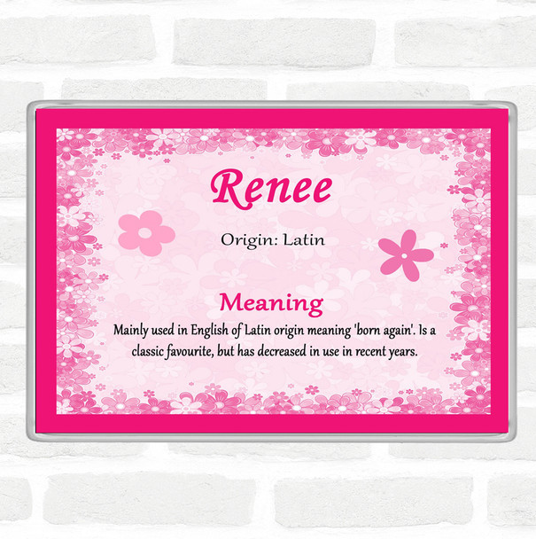 Renee Name Meaning Jumbo Fridge Magnet Pink