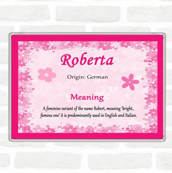 Roberta Name Meaning Jumbo Fridge Magnet Pink