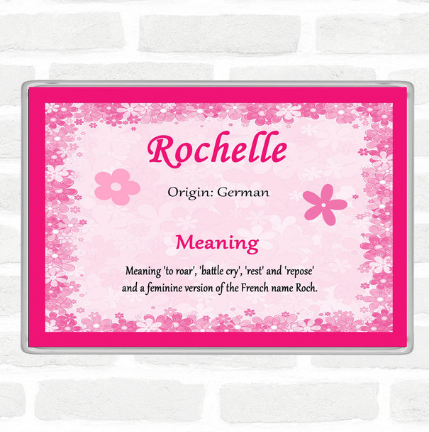 Rochelle Name Meaning Jumbo Fridge Magnet Pink