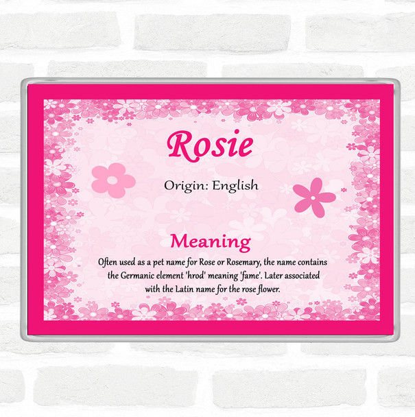Rosie Name Meaning Jumbo Fridge Magnet Pink